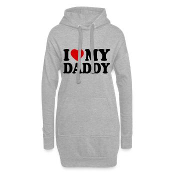 I love my daddy - Sweat-shirt à capuche long Femme - gris chiné - Devant