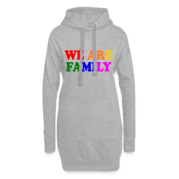 We are family lgbt - Sweat-shirt à capuche long Femme - gris chiné - Devant