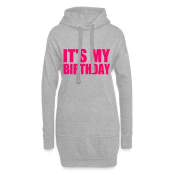 It's my birthday - Sweat-shirt à capuche long Femme - gris chiné - Devant