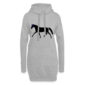 Pferd Rappe Hengst Reiterin Reiter Pferde Ross - Hoodie-Kleid - Grau meliert - Vorne