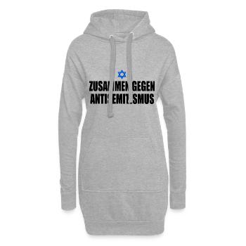 zusammen gegen antisemitismus - Hoodie-Kleid - Grau meliert - Vorne