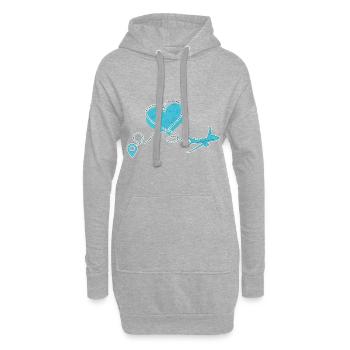 Pilote d’avion Fly Heart Destination I Cadeau - Sweat-shirt à capuche long Femme - gris chiné - Devant