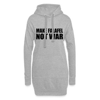 Make falafel not war - Sweat-shirt à capuche long Femme - gris chiné - Devant