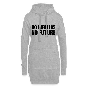 no farmers no future - Hoodie-Kleid - Grau meliert - Vorne
