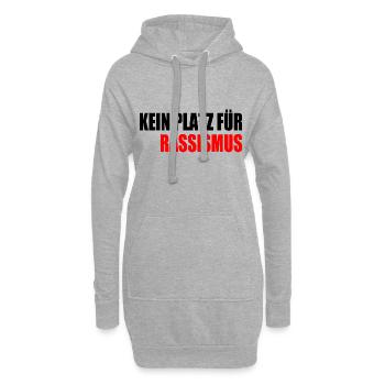 kein platz für rassismus - Hoodie-Kleid - Grau meliert - Vorne