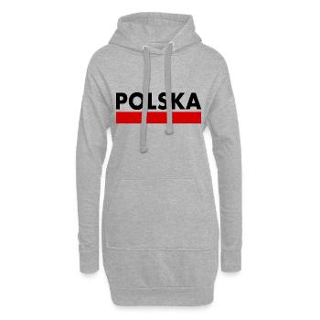 POLEN POLNISCHE FLAGGE - Hoodie-Kleid - Grau meliert - Vorne