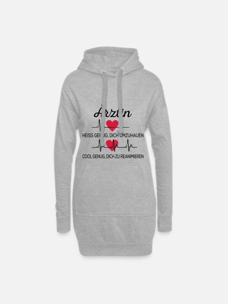 Ärztin - Hoodie-Kleid - Grau meliert