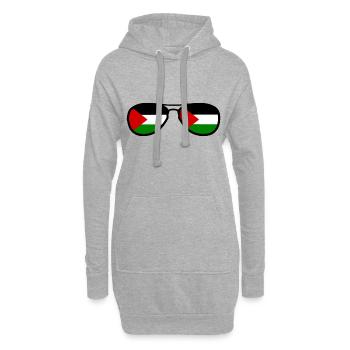 Palestine - Sweat-shirt à capuche long Femme - gris chiné - Devant