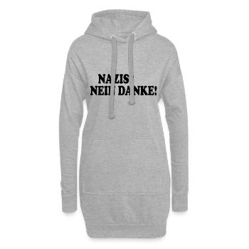 Nazis nein danke - Hoodie-Kleid - Grau meliert - Vorne