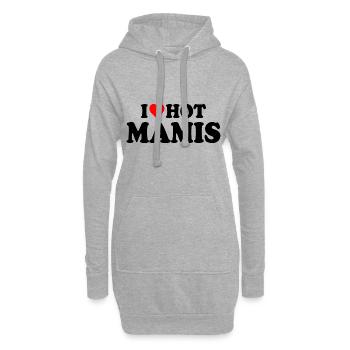 I love hot mamis - Hoodie-Kleid - Grau meliert - Vorne