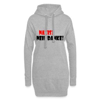 Nazis nein danke - Hoodie-Kleid - Grau meliert - Vorne