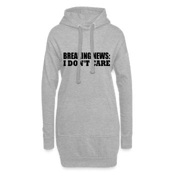 breaking news i don't care - Sweat-shirt à capuche long Femme - gris chiné - Devant