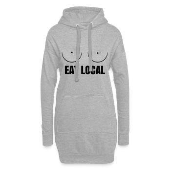 Regional Essen - Brüste Brust Muttermilch Stillen - Hoodie-Kleid - Grau meliert - Vorne