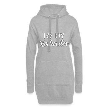 J’adore mon Rottweiler - Sweat-shirt à capuche long Femme - gris chiné - Devant