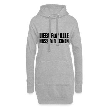 liebe für alle hass für keinen - Hoodie-Kleid - Grau meliert - Vorne