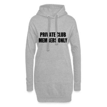 private club members only - Sweat-shirt à capuche long Femme - gris chiné - Devant