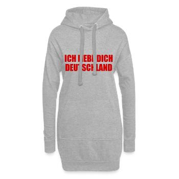 Ich liebe dich deutschland - Hoodie-Kleid - Grau meliert - Vorne