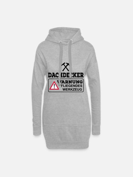 Dachdecker - Hoodie-Kleid - Grau meliert