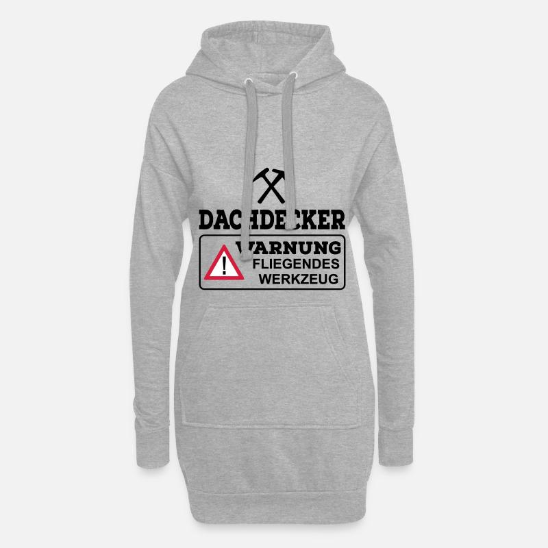 Dachdecker - Hoodie-Kleid - Grau meliert