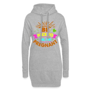 Mère Enceinte Bébé Nourrisson T-shirt Maman - Sweat-shirt à capuche long Femme - gris chiné - Devant