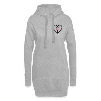 Cœur + Vin Rosé – Rosé Lover - Sweat-shirt à capuche long Femme - gris chiné - Devant