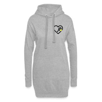 Tennis Herz Schläger Ball Sport Leidenschaft - Hoodie-Kleid - Grau meliert - Vorne