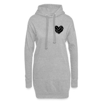 Volleyball Herz - Hoodie-Kleid - Grau meliert - Vorne