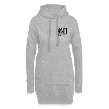 Abstrakte Sluette bunte Blöcke - Hoodie-Kleid - Grau meliert - Vorne