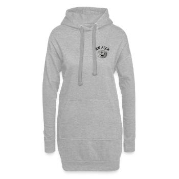 You Rock Minimal Wortspiel Statement Smile Stein - Hoodie-Kleid - Grau meliert - Vorne