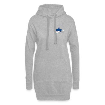 Grand requin blanc cartoon - Sweat-shirt à capuche long Femme - gris chiné - Devant