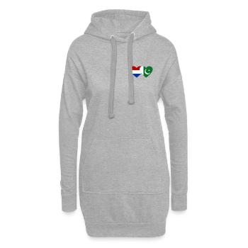 Niederlande Pakistan Flaggen Herz - Hoodie-Kleid - Grau meliert - Vorne
