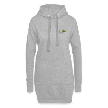 Forest Folk Logo mit Herzschlag - Hoodie-Kleid - Grau meliert - Vorne