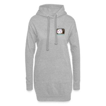 Licorne TV rétro pastel - Sweat-shirt à capuche long Femme - gris chiné - Devant