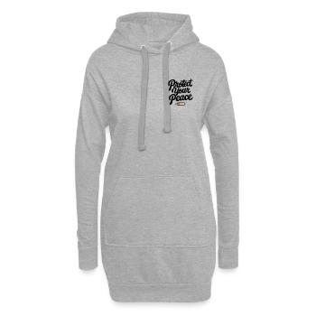 Protège ta paix | Typographie rétro minimale - Sweat-shirt à capuche long Femme - gris chiné - Devant