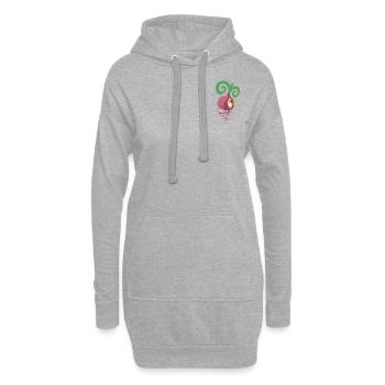 Oignon qui pleure - Sweat-shirt à capuche long Femme - gris chiné - Devant