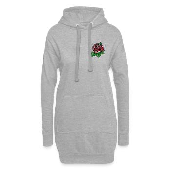 Crimson Rose Pop Art Bloom - Hoodie-Kleid - Grau meliert - Vorne