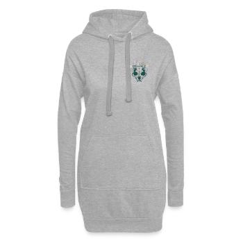 Fleurs de crâne, fleurs florales, botanique, fleurs ossées, - Sweat-shirt à capuche long Femme - gris chiné - Devant