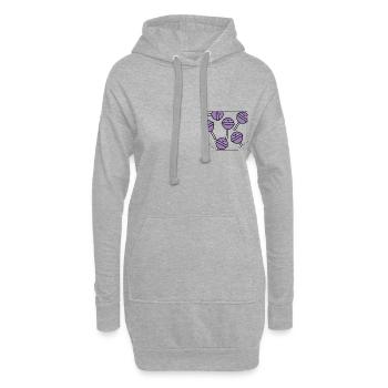 Brusttasche Lolly Geschenk Idee - Hoodie-Kleid - Grau meliert - Vorne