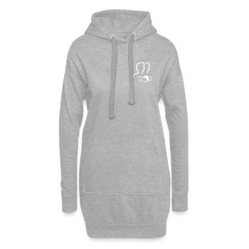 Twin Silhouettes Handshake Logo - Hoodie Dress - heather grey - Front