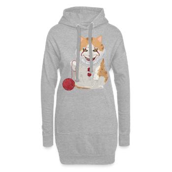 Halloween chat d'horreur - Sweat-shirt à capuche long Femme - gris chiné - Devant