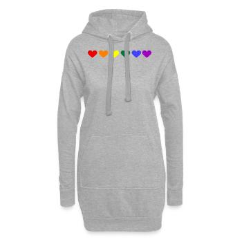 LGBT Rainbow Hearts Coeurs LGBT arc-en-ciel - Sweat-shirt à capuche long Femme - gris chiné - Devant