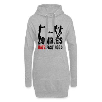 Zombies Hate Fast Food Funny saying - Hoodie Dress - heather grey - Front