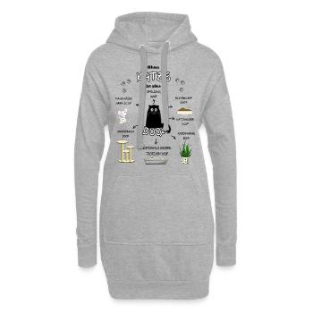 Katze Cat Kitten Kater Kätzchen Katzen schwarz - Hoodie-Kleid - Grau meliert - Vorne