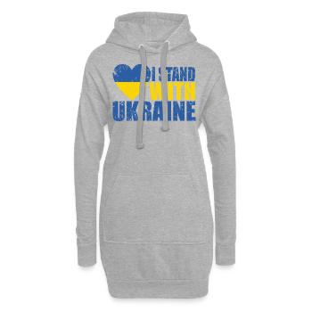 Ich stehe mit der Ukraine, Flagge der Ukraine, verzweifelt - Hoodie-Kleid - Grau meliert - Vorne
