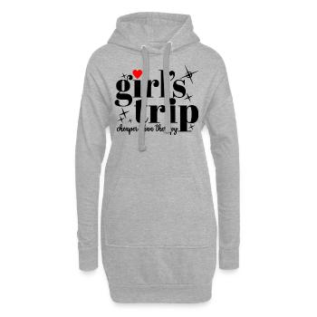 Voyage de fille moins cher que la thérapie Women Squad Vacay - Sweat-shirt à capuche long Femme - gris chiné - Devant