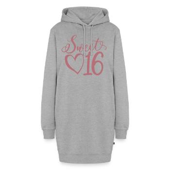 Sweet Sixteen Mignon cadeau de 16 ans - Sweat-shirt à capuche long Femme - gris chiné - Devant