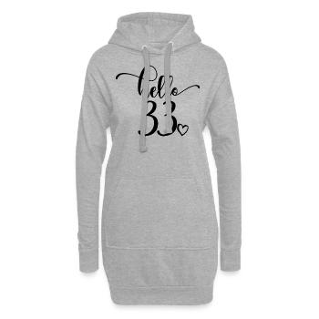 Hello 33 - Süßes Geschenk zum 33. Geburtstag für Frauen - Hoodie-Kleid - Grau meliert - Vorne