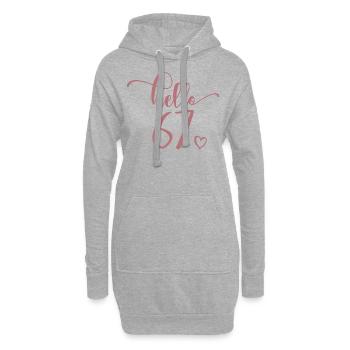 Hello 67 - Süßes Geschenk zum 67. Geburtstag für Frauen - Hoodie-Kleid - Grau meliert - Vorne