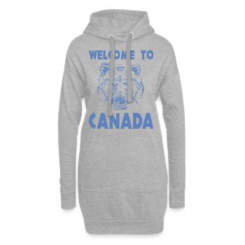Bienvenue au Canada - Sweat-shirt à capuche long Femme - gris chiné - Devant