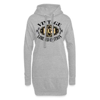 Jahrgang 1954 70. Geburtstag Männer Frauen 70 Jahre alt - Hoodie-Kleid - Grau meliert - Vorne
